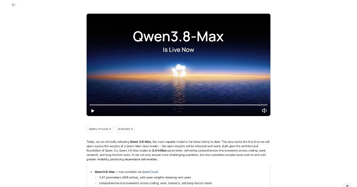 Capture d'écran de Qwen3.8-Max