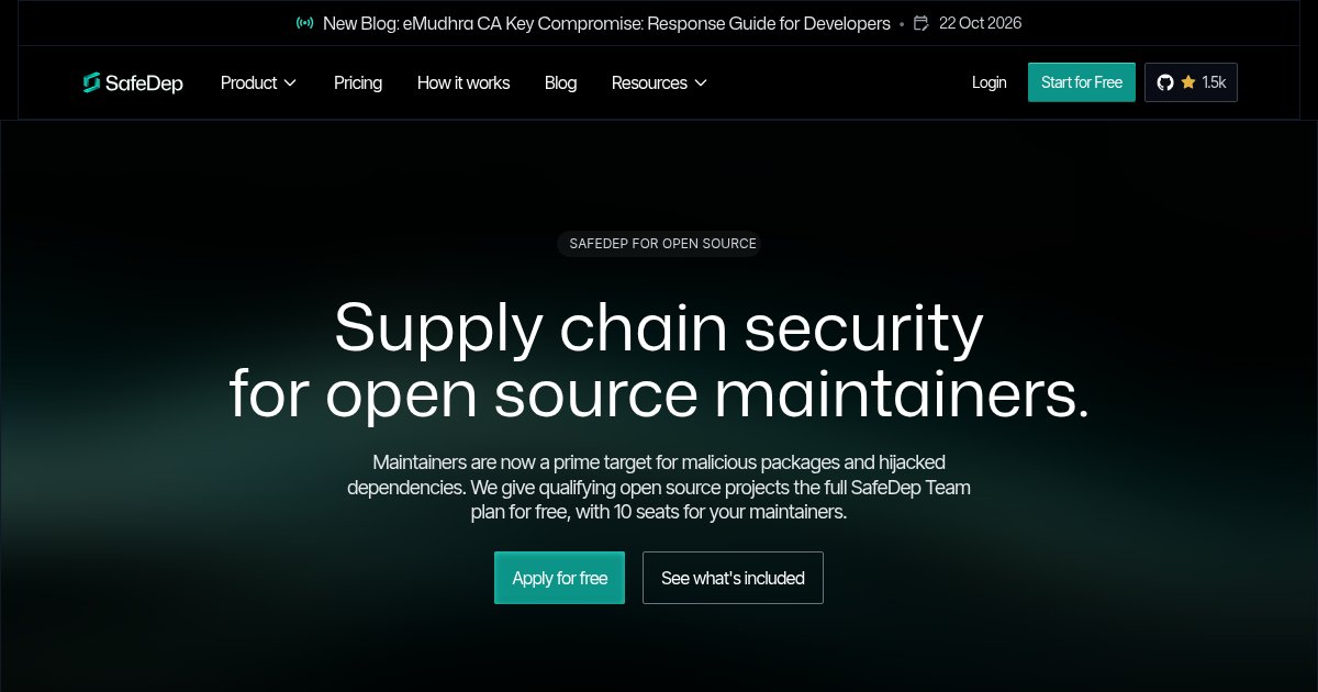Supply chain security for open source maintainers